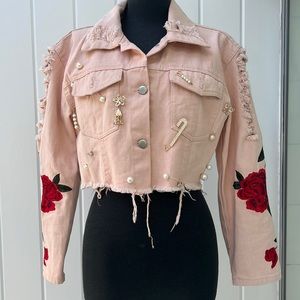 36 Point 5 Jean Jacket with Custom Jewel Pins.